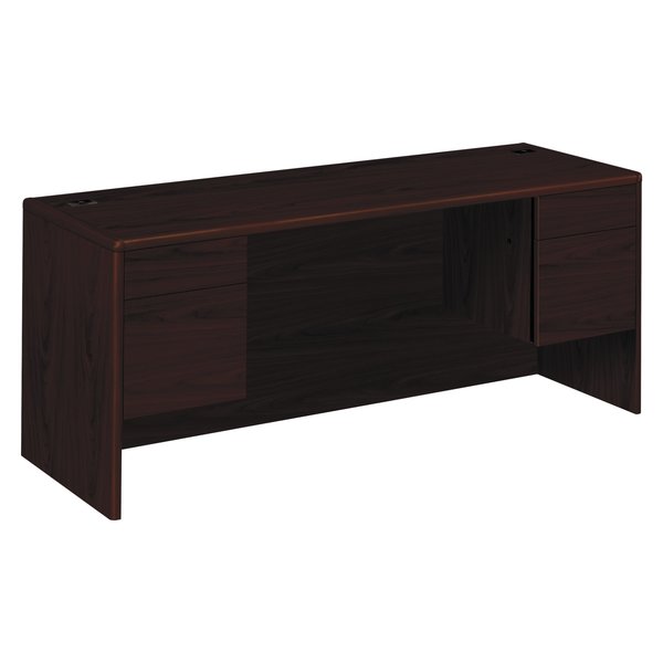 Hon Kneespace Credenza, .75 Height Pedestals, 72Wx24Dx29.5H, Mahogany H10743.NN